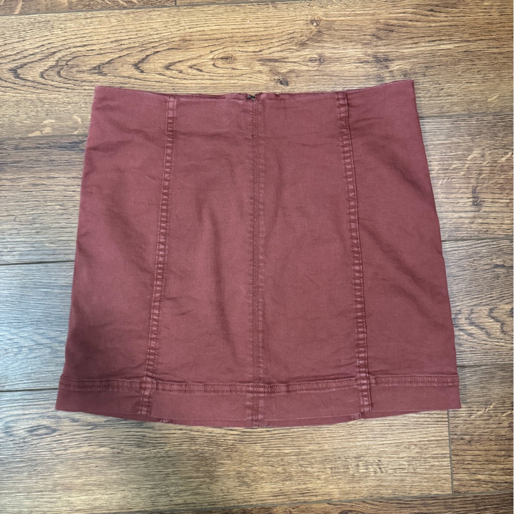 Jolt Mini Jean Skirt Women's Rust Red Denim Western Boho Size 9